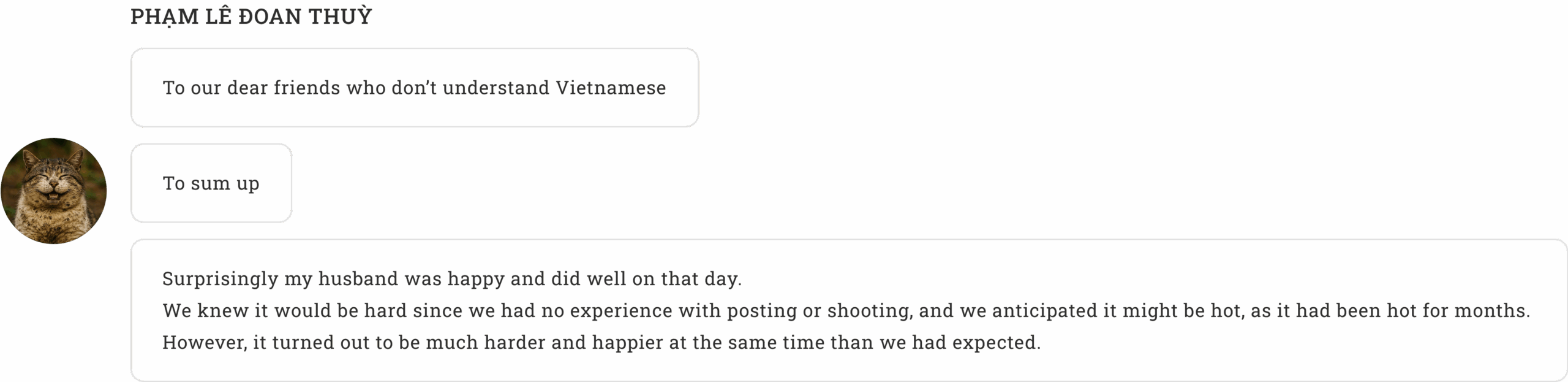 My comment